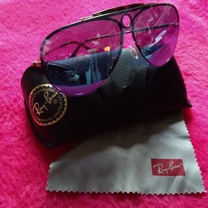 Ray-Ban Blaze Shooter Bronze-Copper Blue Silver Mirror RB3581N 90351U 32 EUC